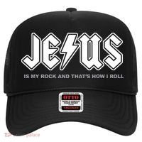 Jesus Is My Rock And That's How I Roll Funny Christian Hat thumb 0
