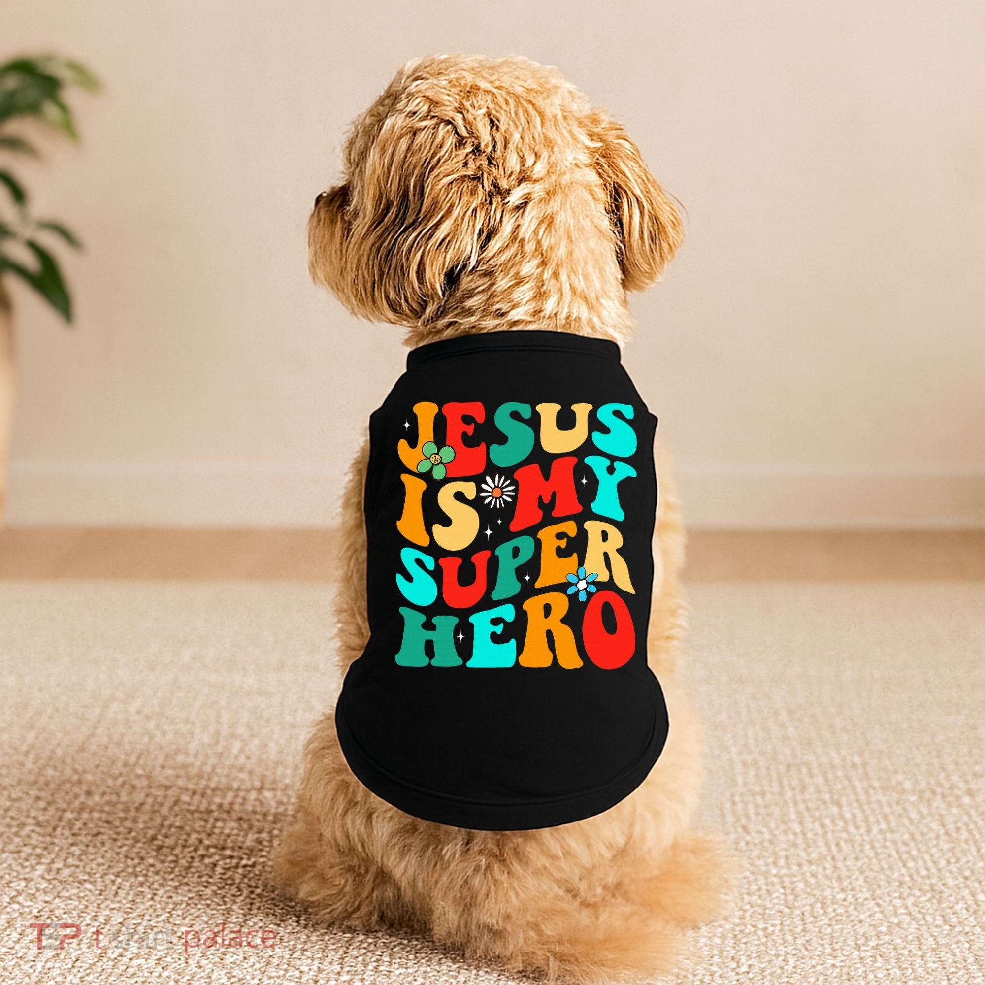 Jesus Is My Superhero Christian Religious Doggie Tank