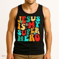 Jesus Is My Superhero Christian Religious Tank Top thumb 3