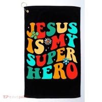 Jesus Is My Superhero Christian Religious Golf Towel thumb 0