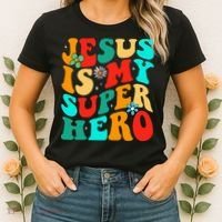 Jesus Is My Superhero Christian Religious Women's T-Shirt thumb 2