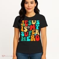 Jesus Is My Superhero Christian Religious Women's T-Shirt thumb 4