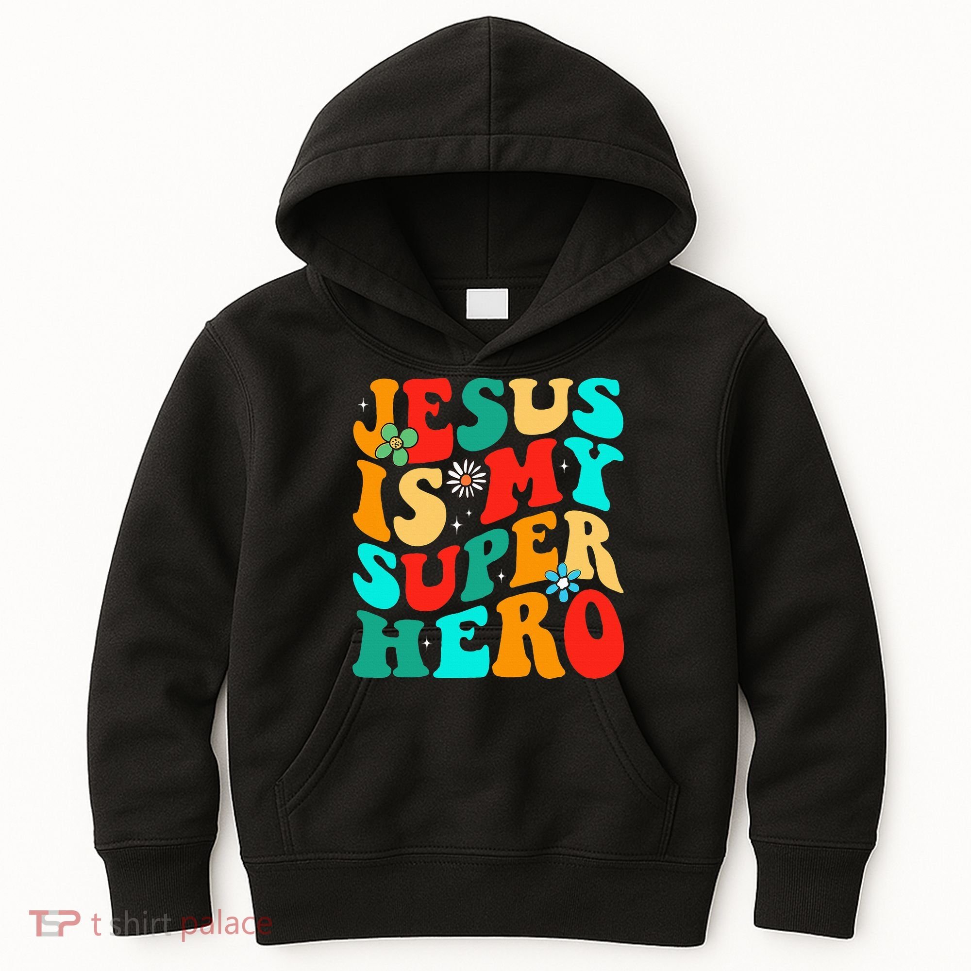 Jesus Is My Superhero Christian Religious Kids Hoodie