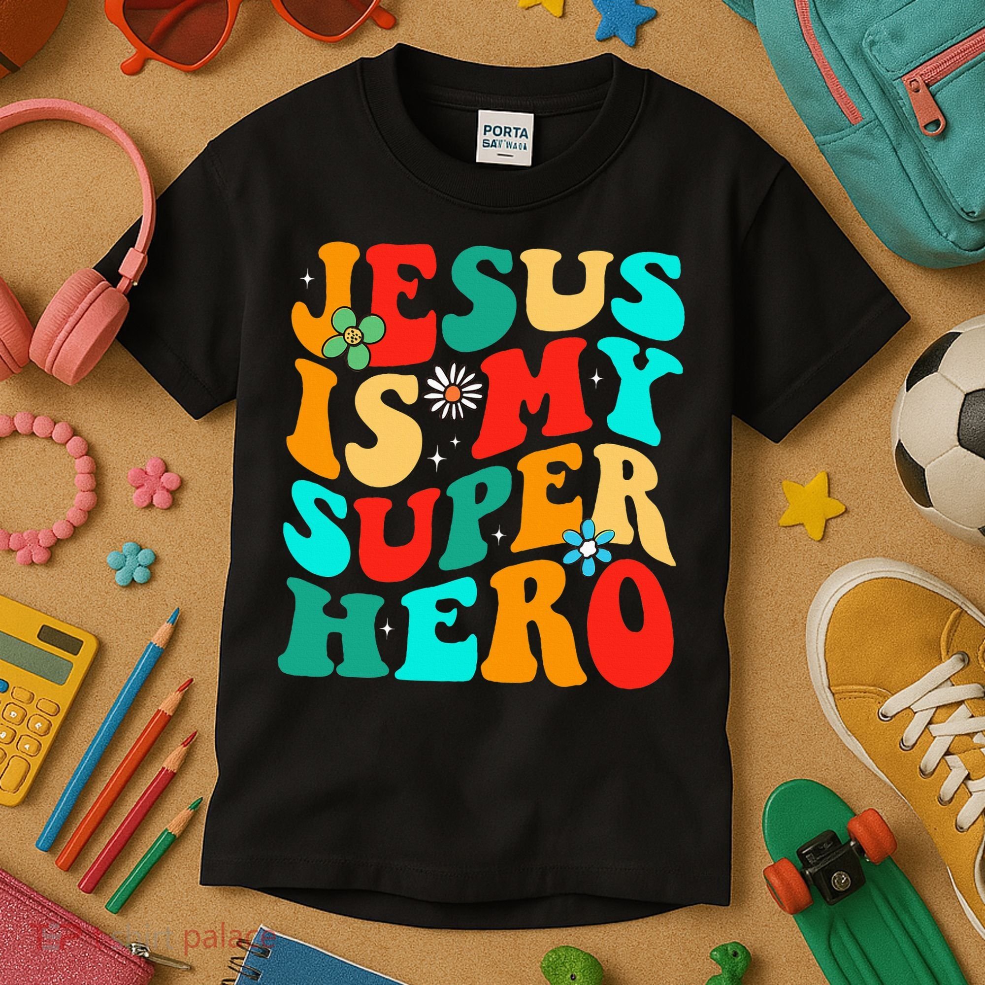 Jesus Is My Superhero Christian Religious Kids T-Shirt