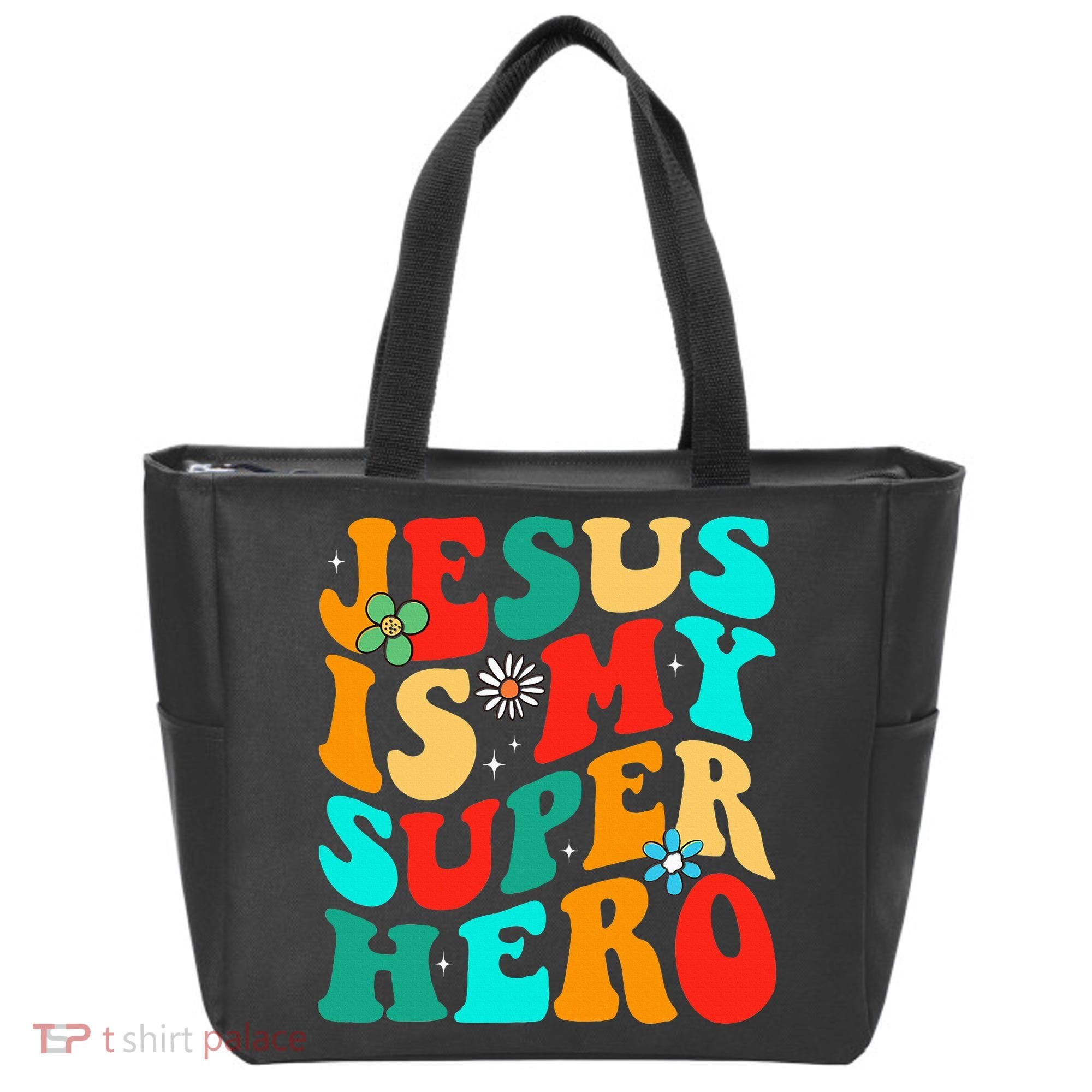 Jesus Is My Superhero Christian Religious Tote Bag