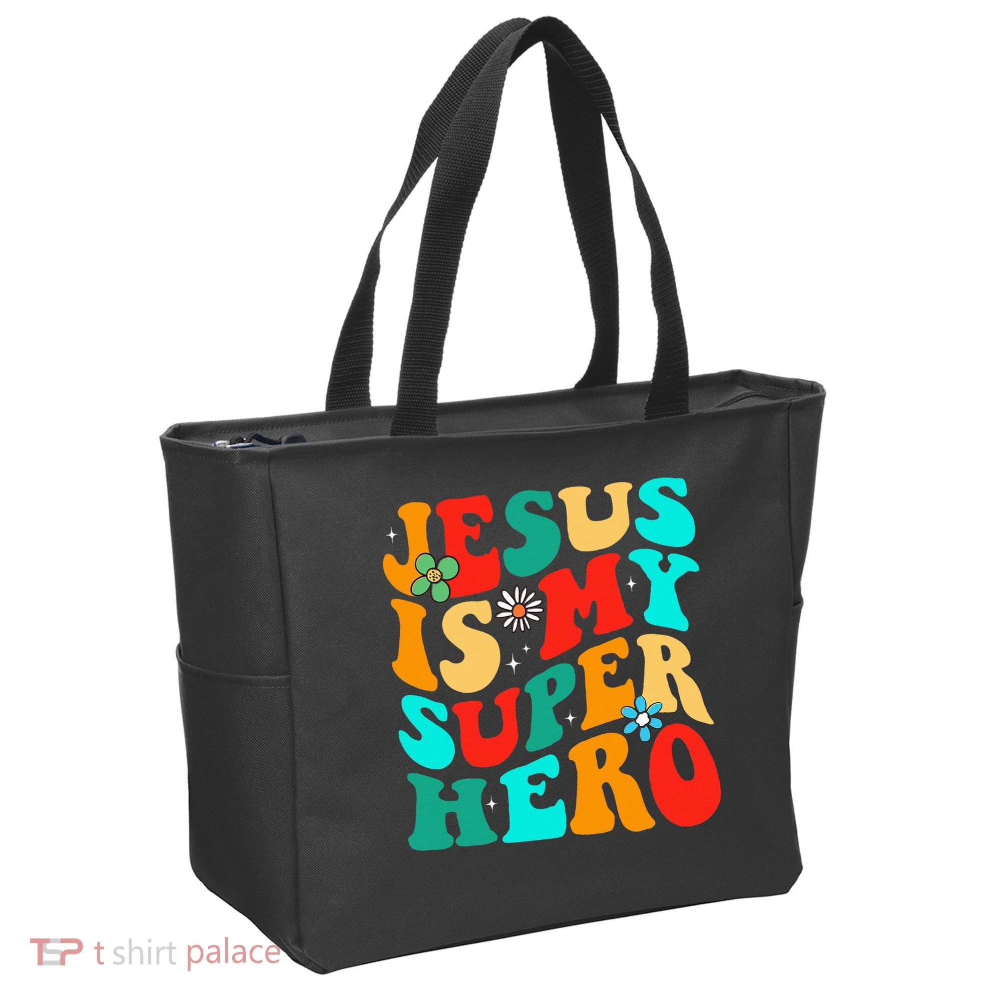 Jesus Is My Superhero Christian Religious Tote Bag