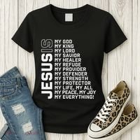 Jesus Is My God My King My Lord My Savior Christian Women's T-Shirt thumb 3