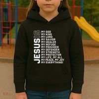 Jesus Is My God My King My Lord My Savior Christian Kids Hoodie thumb 3