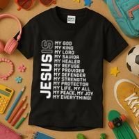 Jesus Is My God My King My Lord My Savior Christian Kids T-Shirt thumb 3