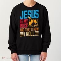 Jesus Is My Rock And That Is How I Roll Christian Women's Sweatshirt thumb 0