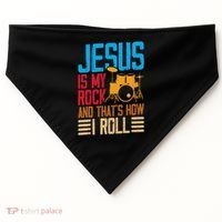 Jesus Is My Rock And That Is How I Roll Christian USA-Made Doggie Bandana thumb 0