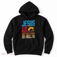 Jesus Is My Rock And That Is How I Roll Christian Hoodie thumb 0