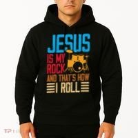 Jesus Is My Rock And That Is How I Roll Christian Hoodie thumb 2