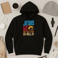 Jesus Is My Rock And That Is How I Roll Christian Hoodie thumb 3