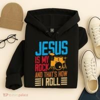Jesus Is My Rock And That Is How I Roll Christian Hoodie thumb 4