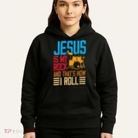 Jesus Is My Rock And That Is How I Roll Christian Hoodie thumb 5