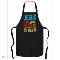 Jesus Is My Rock And That Is How I Roll Christian Apron thumb 0