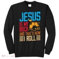 Jesus Is My Rock And That Is How I Roll Christian Sweatshirt thumb 0