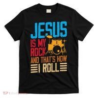 Jesus Is My Rock And That Is How I Roll Christian T-Shirt thumb 0