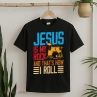 Jesus Is My Rock And That Is How I Roll Christian T-Shirt thumb 2