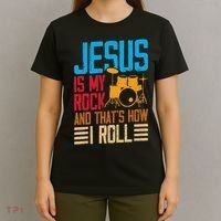 Jesus Is My Rock And That Is How I Roll Christian T-Shirt thumb 4