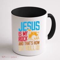 Jesus Is My Rock And That Is How I Roll Christian Coffee Mug thumb 1