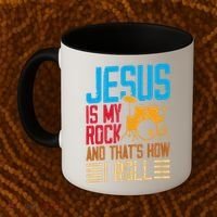 Jesus Is My Rock And That Is How I Roll Christian Coffee Mug thumb 2