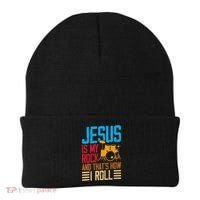 Jesus Is My Rock And That Is How I Roll Christian Beanie thumb 0