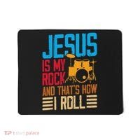 Jesus Is My Rock And That Is How I Roll Christian Mousepad thumb 0