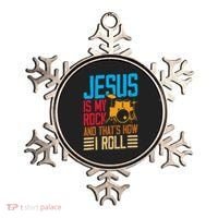 Jesus Is My Rock And That Is How I Roll Christian Ornament thumb 0