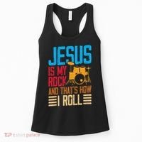 Jesus Is My Rock And That Is How I Roll Christian Women's Tank Top thumb 0