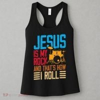 Jesus Is My Rock And That Is How I Roll Christian Women's Tank Top thumb 3
