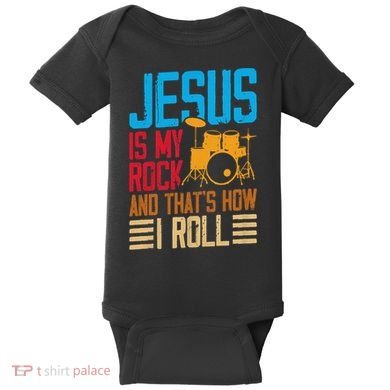 Jesus Is My Rock And That Is How I Roll Christian Baby Bodysuit