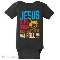 Jesus Is My Rock And That Is How I Roll Christian Baby Bodysuit thumb 0