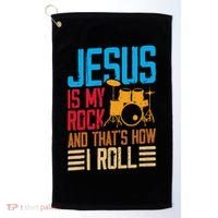 Jesus Is My Rock And That Is How I Roll Christian Golf Towel thumb 0