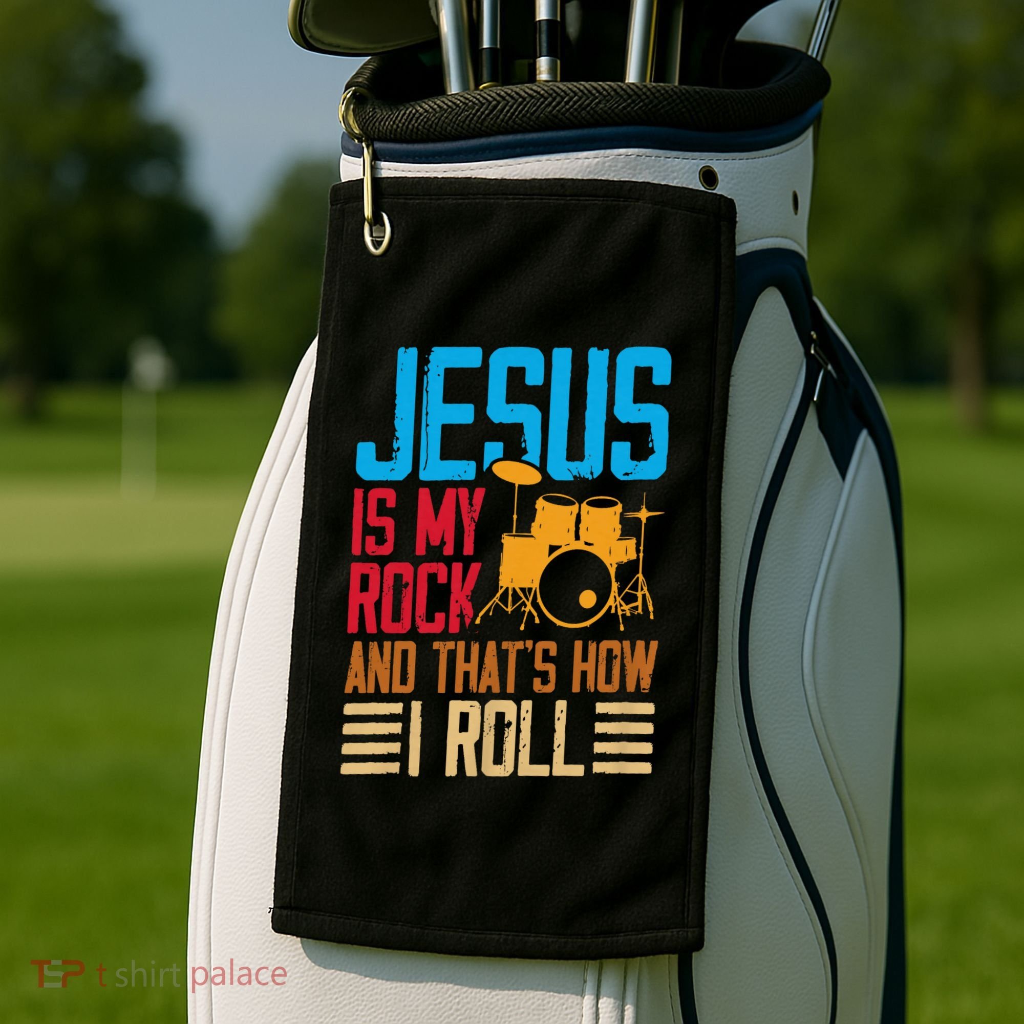 Jesus Is My Rock And That Is How I Roll Christian Golf Towel
