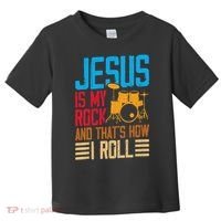 Jesus Is My Rock And That Is How I Roll Christian Toddler T-Shirt thumb 0