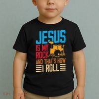 Jesus Is My Rock And That Is How I Roll Christian Toddler T-Shirt thumb 2