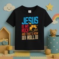 Jesus Is My Rock And That Is How I Roll Christian Toddler T-Shirt thumb 3