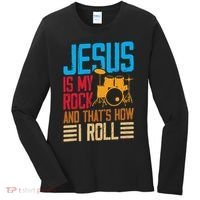 Jesus Is My Rock And That Is How I Roll Christian Women's Long Sleeve Shirt thumb 0