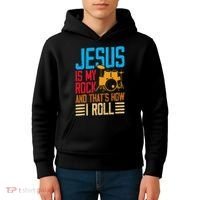Jesus Is My Rock And That Is How I Roll Christian Kids Hoodie thumb 4