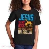 Jesus Is My Rock And That Is How I Roll Christian Kids T-Shirt thumb 2