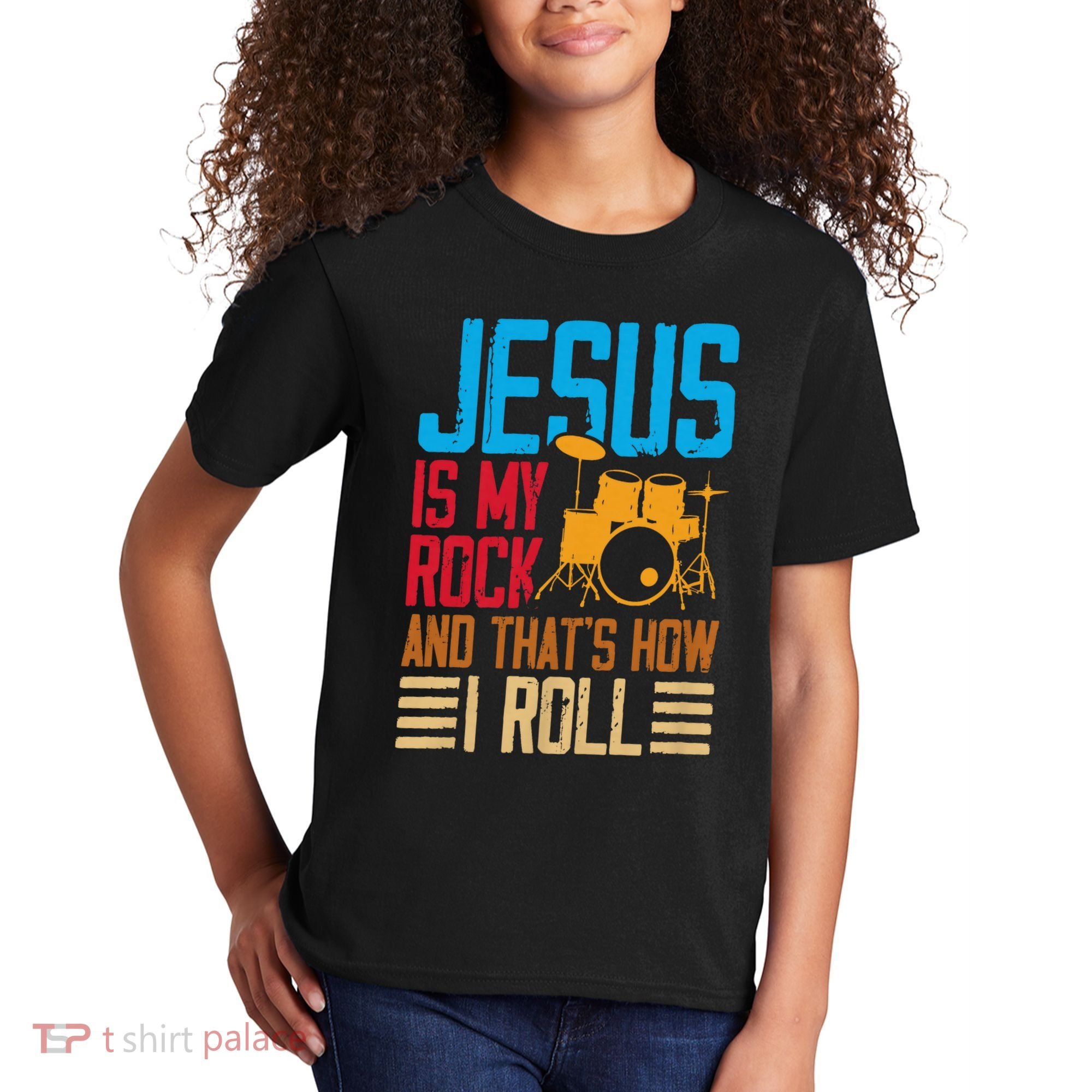 Jesus Is My Rock And That Is How I Roll Christian Kids T-Shirt
