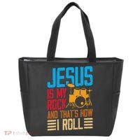 Jesus Is My Rock And That Is How I Roll Christian Tote Bag thumb 0