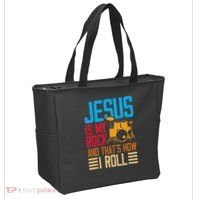Jesus Is My Rock And That Is How I Roll Christian Tote Bag thumb 2
