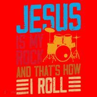 Jesus Is My Rock And That Is How I Roll Christian Santa Hat thumb 1