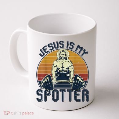 Jesus Is My Spotter Retro Vintage Jesus Gift Coffee Mug