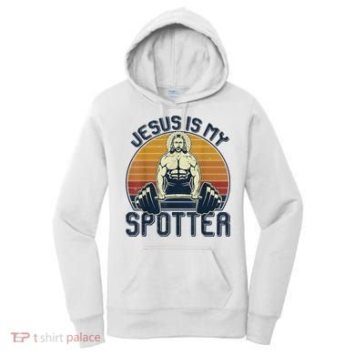 Jesus Is My Spotter Retro Vintage Jesus Gift Women's Hoodie