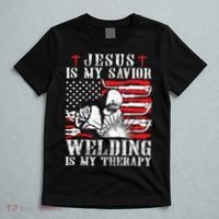 Jesus Is My Savior Welding Christian Weld American Flag T-Shirt thumb 5
