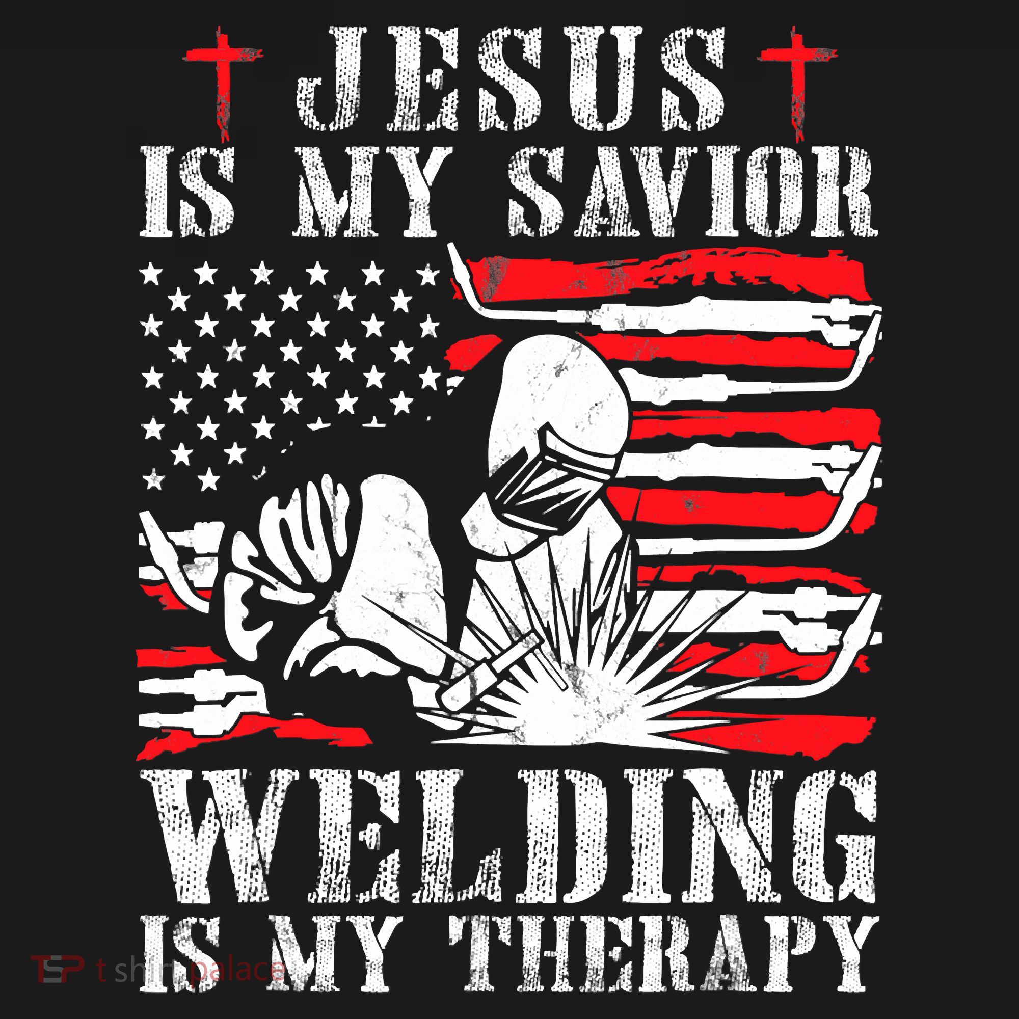 Jesus Is My Savior Welding Christian Weld American Flag Women's Hoodie